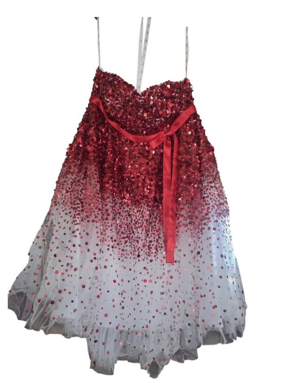 Juniors Baby Doll Style Taffeta & Sequin Dress